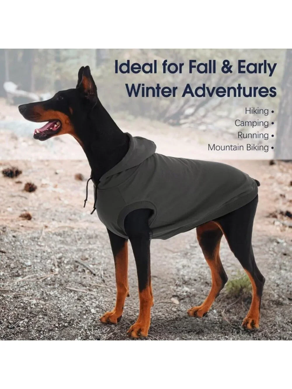 Cozy Dog Hoodie for Large Breeds, Fall Sweater for Big Dogs, Grey 4XL